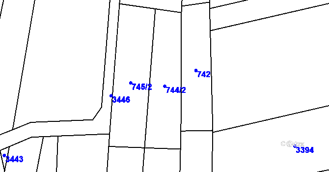 Parcela st. 744/2 v KÚ Otaslavice, Katastrální mapa