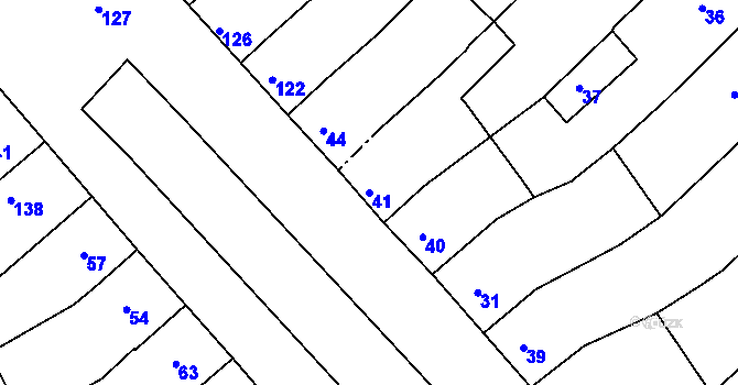 Parcela st. 41 v KÚ Vincencov, Katastrální mapa