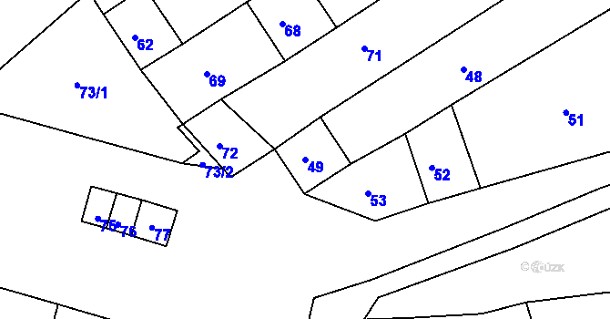 Parcela st. 49 v KÚ Vincencov, Katastrální mapa