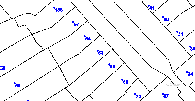 Parcela st. 63 v KÚ Vincencov, Katastrální mapa