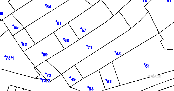 Parcela st. 71 v KÚ Vincencov, Katastrální mapa