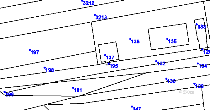 Parcela st. 137 v KÚ Vincencov, Katastrální mapa