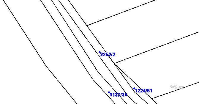 Parcela st. 2252/2 v KÚ Otěšice, Katastrální mapa