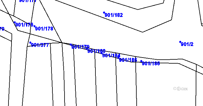 Parcela st. 901/184 v KÚ Otěšice, Katastrální mapa