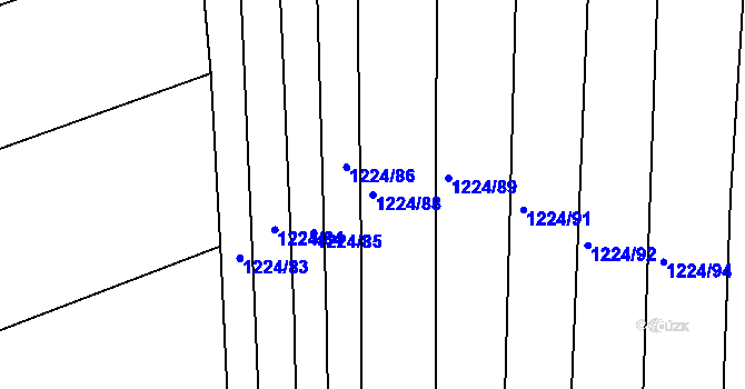 Parcela st. 1224/88 v KÚ Otěšice, Katastrální mapa