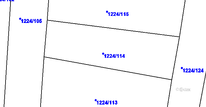 Parcela st. 1224/114 v KÚ Otěšice, Katastrální mapa