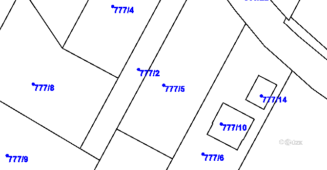 Parcela st. 777/5 v KÚ Otice, Katastrální mapa