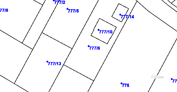 Parcela st. 777/6 v KÚ Otice, Katastrální mapa