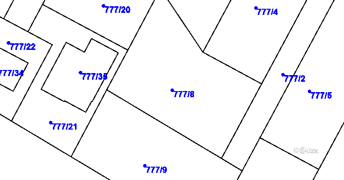 Parcela st. 777/8 v KÚ Otice, Katastrální mapa