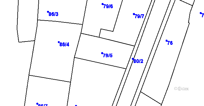 Parcela st. 79/5 v KÚ Otice, Katastrální mapa