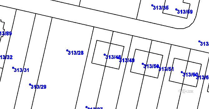 Parcela st. 313/48 v KÚ Otice, Katastrální mapa