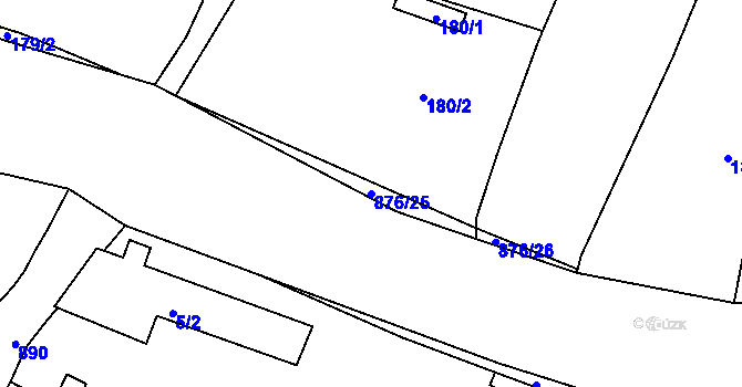 Parcela st. 876/25 v KÚ Otice, Katastrální mapa