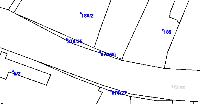 Parcela st. 876/26 v KÚ Otice, Katastrální mapa