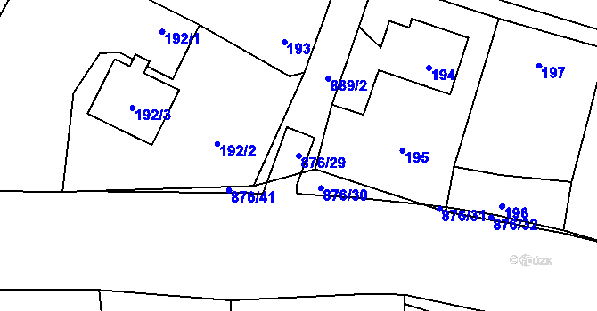 Parcela st. 876/29 v KÚ Otice, Katastrální mapa