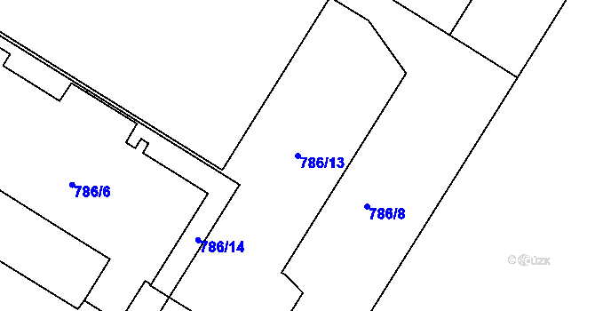 Parcela st. 786/13 v KÚ Otice, Katastrální mapa