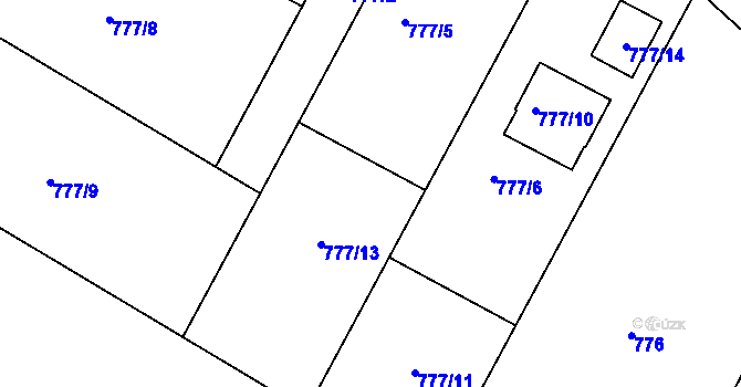 Parcela st. 777/12 v KÚ Otice, Katastrální mapa