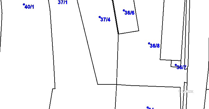 Parcela st. 37/2 v KÚ Otice, Katastrální mapa
