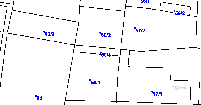 Parcela st. 60/4 v KÚ Otice, Katastrální mapa
