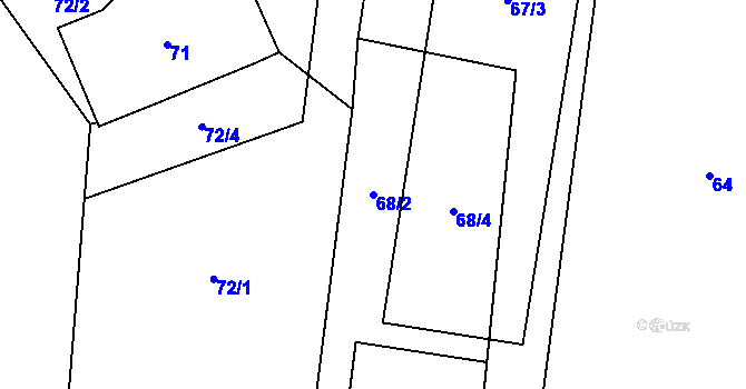 Parcela st. 68/2 v KÚ Otice, Katastrální mapa