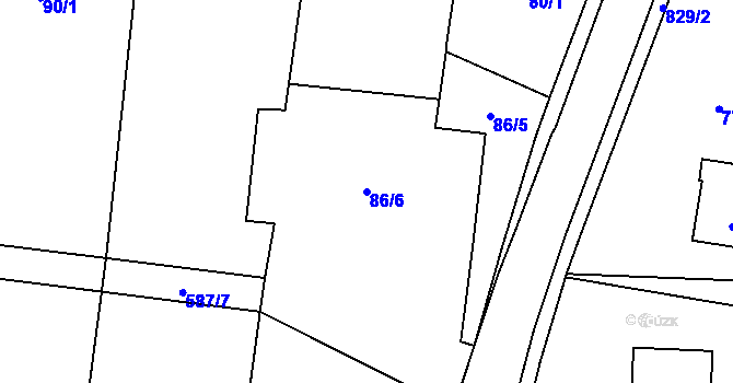 Parcela st. 86/6 v KÚ Otice, Katastrální mapa