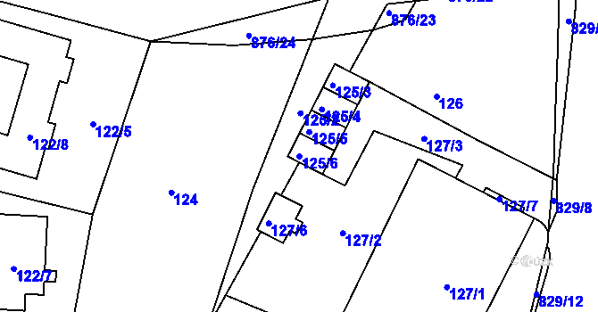 Parcela st. 125/6 v KÚ Otice, Katastrální mapa