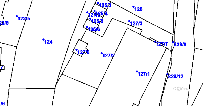 Parcela st. 127/2 v KÚ Otice, Katastrální mapa