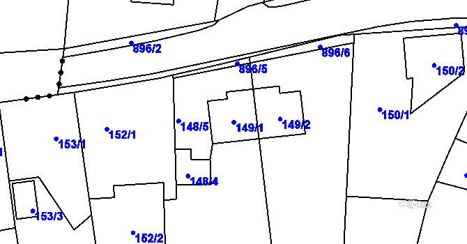 Parcela st. 149/1 v KÚ Otice, Katastrální mapa