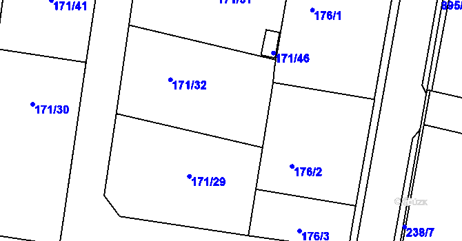 Parcela st. 171/6 v KÚ Otice, Katastrální mapa