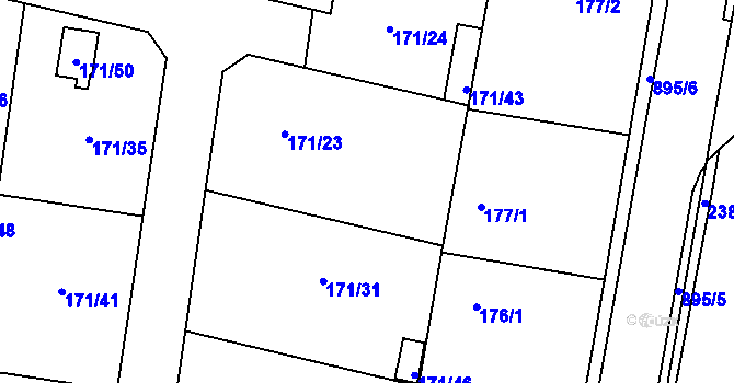 Parcela st. 171/8 v KÚ Otice, Katastrální mapa