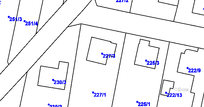 Parcela st. 227/3 v KÚ Otice, Katastrální mapa