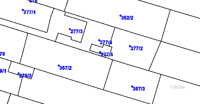 Parcela st. 277/5 v KÚ Otice, Katastrální mapa