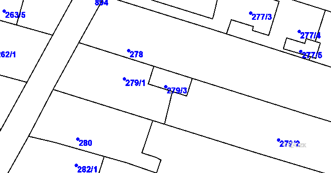 Parcela st. 279/3 v KÚ Otice, Katastrální mapa