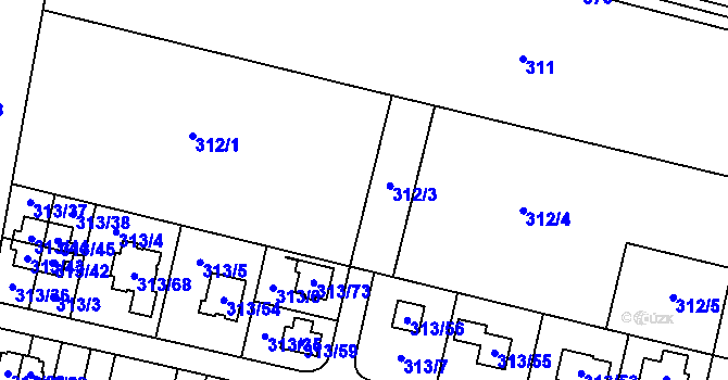 Parcela st. 312 v KÚ Otice, Katastrální mapa