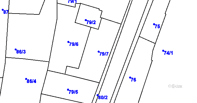Parcela st. 79/7 v KÚ Otice, Katastrální mapa