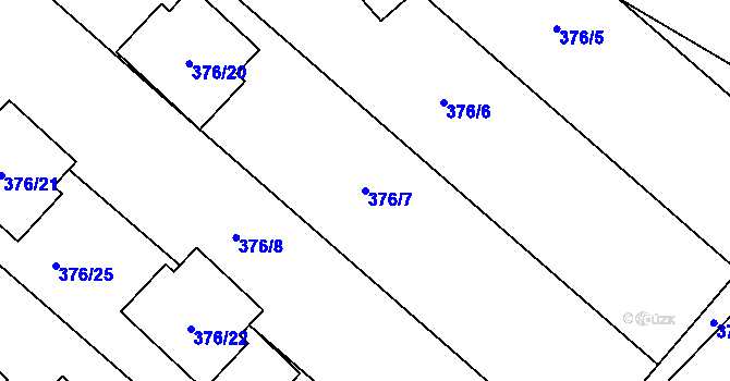 Parcela st. 376/7 v KÚ Otice, Katastrální mapa