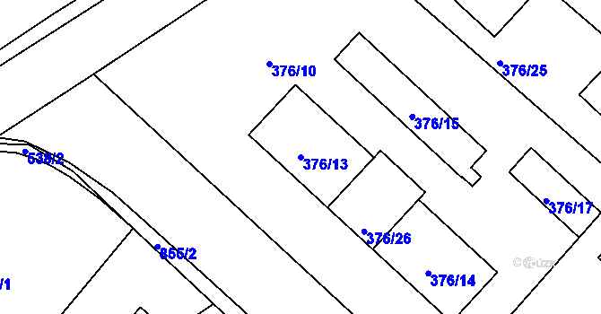 Parcela st. 376/13 v KÚ Otice, Katastrální mapa