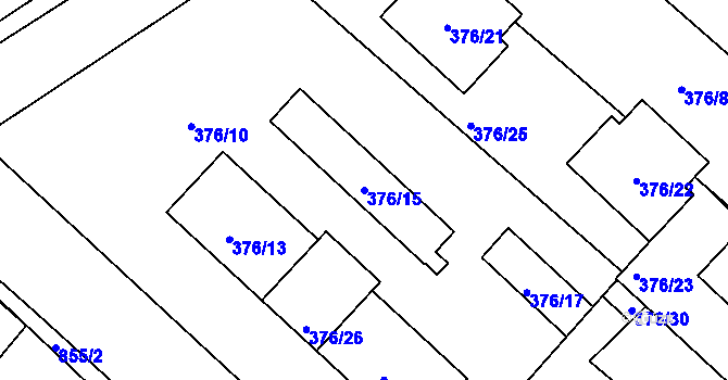 Parcela st. 376/15 v KÚ Otice, Katastrální mapa