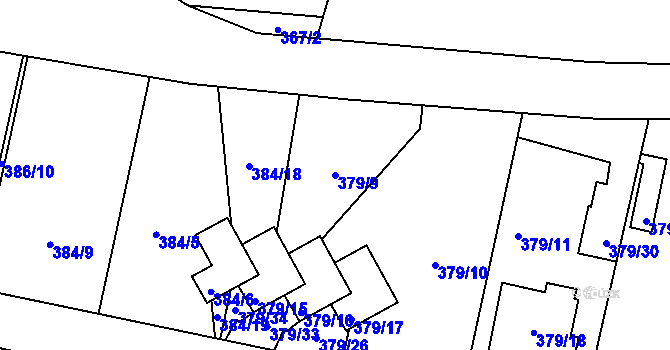 Parcela st. 379/9 v KÚ Otice, Katastrální mapa