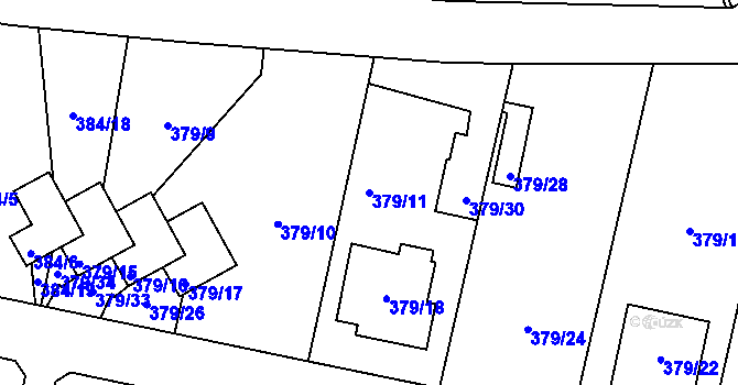 Parcela st. 379/11 v KÚ Otice, Katastrální mapa