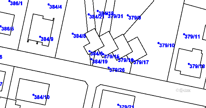Parcela st. 379/15 v KÚ Otice, Katastrální mapa