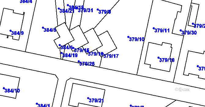 Parcela st. 379/17 v KÚ Otice, Katastrální mapa