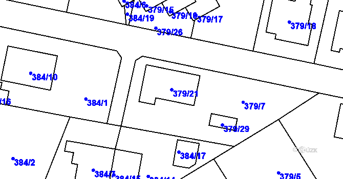 Parcela st. 379/21 v KÚ Otice, Katastrální mapa