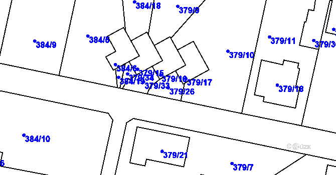 Parcela st. 379/26 v KÚ Otice, Katastrální mapa