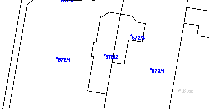 Parcela st. 576/2 v KÚ Otice, Katastrální mapa