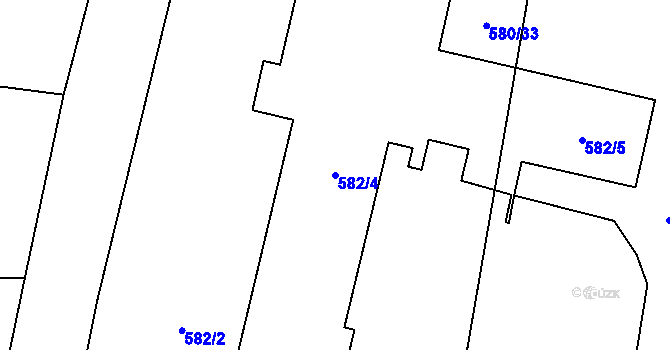 Parcela st. 582/4 v KÚ Otice, Katastrální mapa