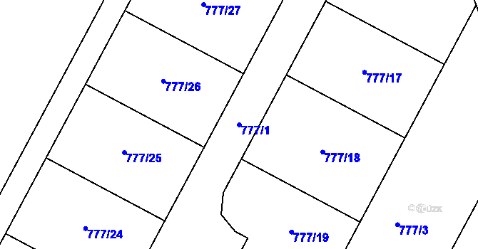 Parcela st. 777/1 v KÚ Otice, Katastrální mapa