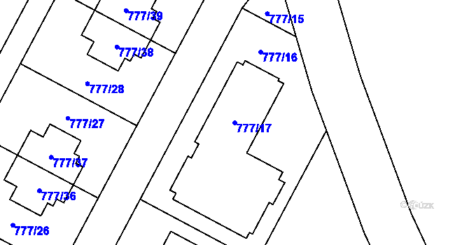 Parcela st. 777/17 v KÚ Otice, Katastrální mapa