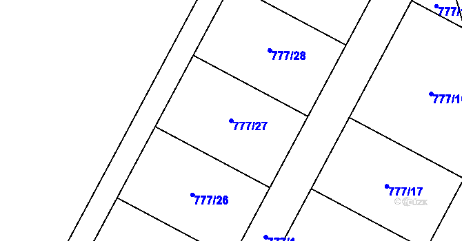 Parcela st. 777/27 v KÚ Otice, Katastrální mapa