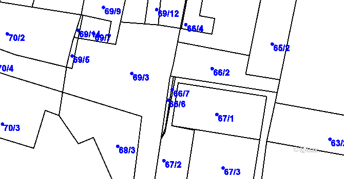 Parcela st. 66/7 v KÚ Otice, Katastrální mapa