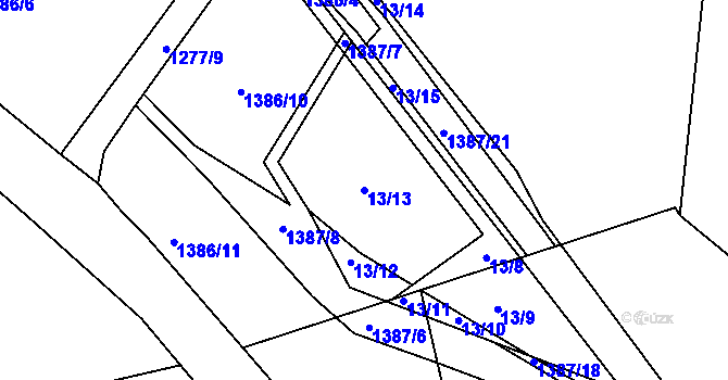 Parcela st. 13/13 v KÚ Otín u Jindřichova Hradce, Katastrální mapa